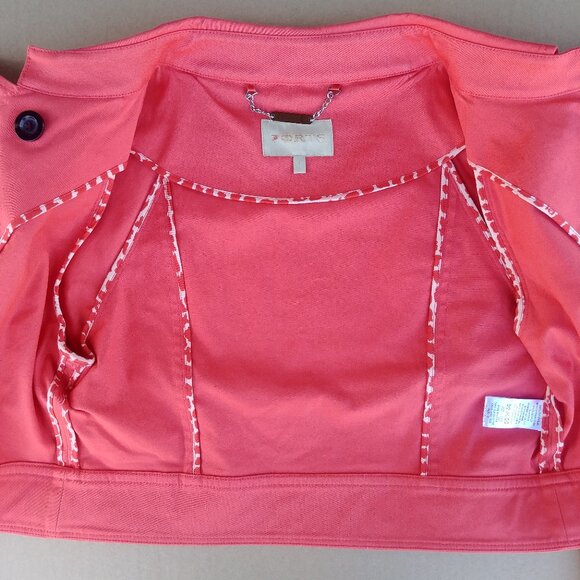 Ports International orange cotton cropped double breasted jacket size 6 - Picture 11 of 14